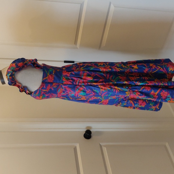 J Crew, Squareneck midi dress, Ruffles Brilliant Blue Dark Peo, Boho Size 6 - Picture 9 of 16